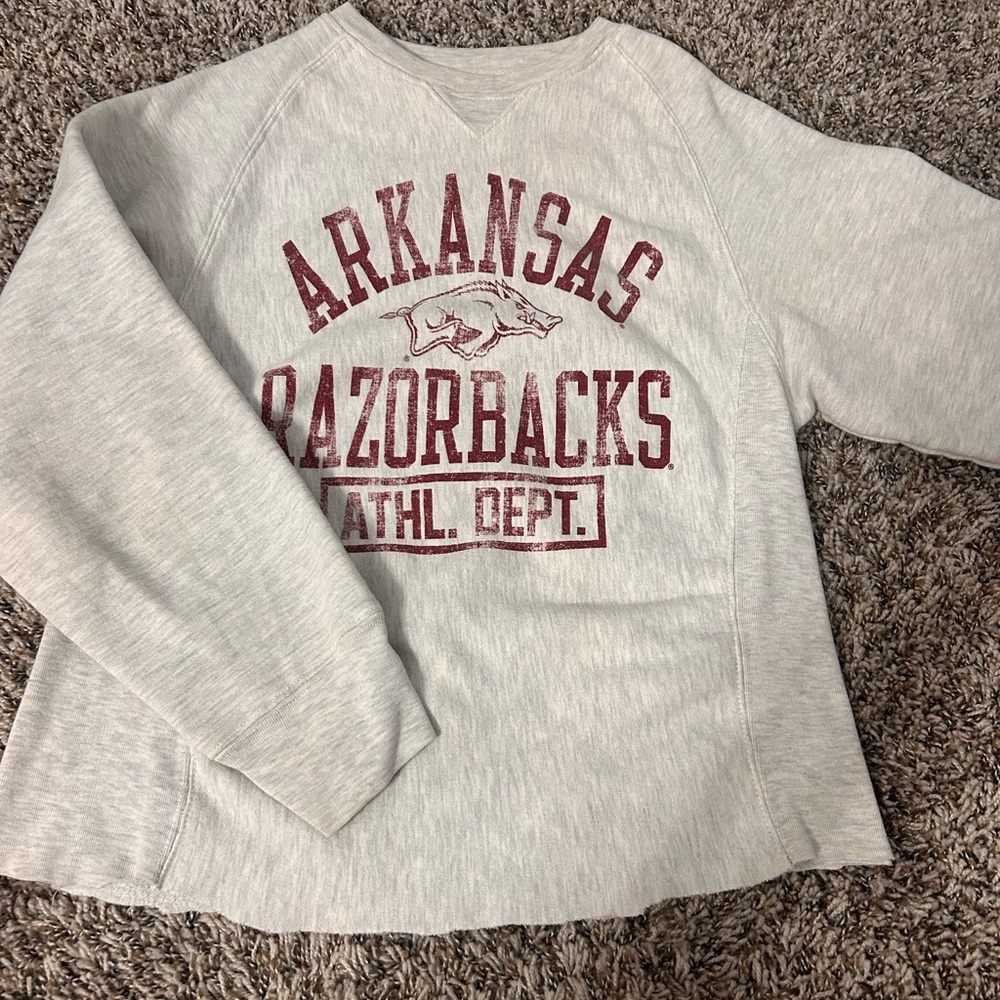 Rivalry Threads Arkansas Razorbacks Gray Sweatshirt, Size Medium